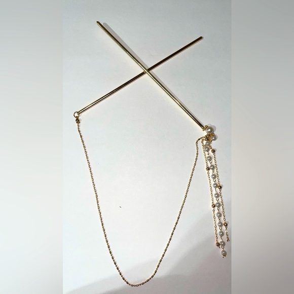 Chain hair fork, pearl - Picture 2 of 2